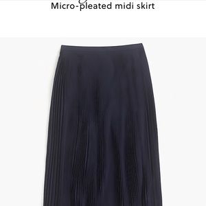 J Crew Micro-pleated Midi Skirt Navy